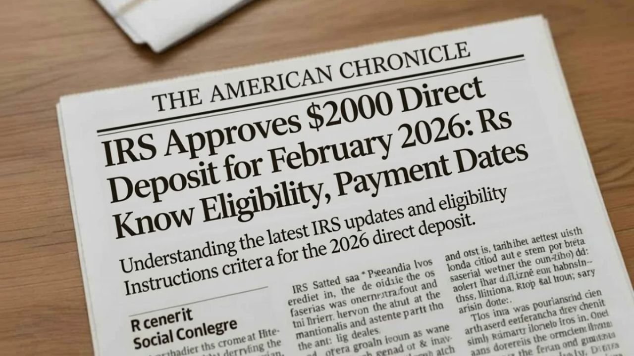IRS Approves $2,000 Direct Deposit for February 2026: Eligibility, Payment Dates & IRS Instructions
